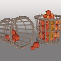 Nordic Storage Basket Ornaments Bamboo Basket Plant Bamboo House Dirty Clothes Basket Apple Fruit 3d model