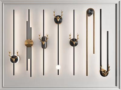 Light Luxury Wall Lamp Deer Head Wall Lamp 3d model Light Luxury Wall Lamp Deer Head Wall Lamp 3d model