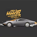 Yellow And White Retro Racing Cars Featuring The Monkey And The Voodoo Logos