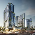 Style compound large market large community complex 3d model