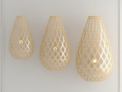 Chandelier Chinese Chandelier Rattan Chandelier Decorative Lamp 3d model