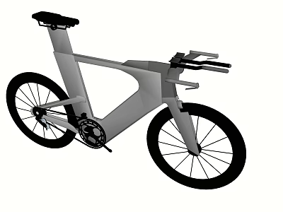 Modern Bicycle Design With Streamlined Frame Black Wheels And Seat 3d model