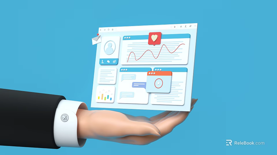 Smart Business Equipment With Dashboard Showing Data Analytics User Metrics And Notifications 3d model 