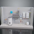 Electronic Appliances Indoor Installation System Featuring Water Heater Control Panel And Pipes 3d model