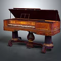 Antique Wooden Musical Instrument Piano With Intricate Carvings And Classic Design