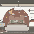 Light Pink Kids Room With Arch Headboard Cloud Moon Star Decor And Soft Rug