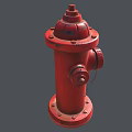 Three Fire Hydrants Featuring Red White Exteriors with Rust and Clean Finishes 3d model