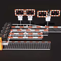 Highway Traffic Control Facilities With Toll Booths Automatic Barriers And Signal Lights