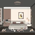 Cozy Kids Room Interior With Bed Toys Desk And Decorative Wall Art