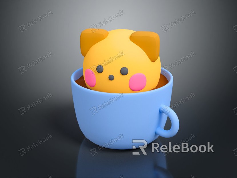 Japanese coffee cup coffee bear coffee cappuccino model