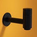 Modern Black Wall Mounted Faucet With Sleek Design On Yellow Wall Surface 3d model