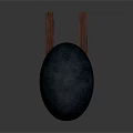 Modern Floor Lamp With Black Globe Shade And Brown Wooden Base