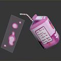 Pink Drink Carton With Red And White Striped Straw And Spilled Liquid