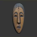 Animal Themed Wooden Mask From African Tribal Art With Carved Features
