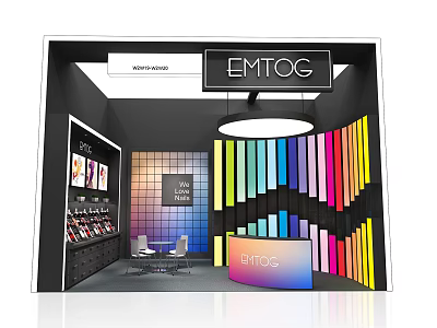 EMTOG Modern Store Interior With Colorful Product Displays And Consultation Area 3d model
