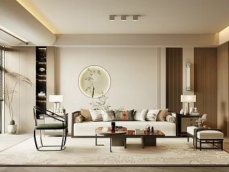 New Chinese Living Room 3d model