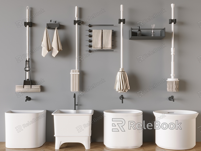 Modern mop pool mop pool mop pool basin faucet towel rack rack mop model