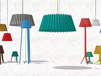 Modern lighting combination table lamp chandelier floor lamp 3d model