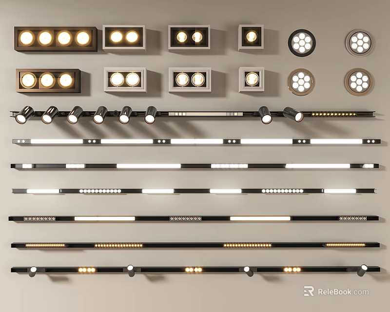 Modern Design Downlights And Spotlights With Various Styles Shapes And Installations 3d model 