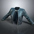 Stylish Black Leather Jacket Featuring Zipper Closure Metallic Buttons And Ruched Sleeves