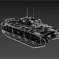 Military Tank With Textured Armor Cannon Tracks And Turret Design
