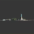 Modern Bird's Eye View Liberty City Aerial View 3d model