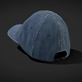 Blue Denim Baseball Hat With Stitched Details And Casual Fashion Style