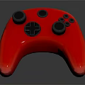 Ergonomic Red Gaming Controller With Black Buttons And Joysticks For Gamers