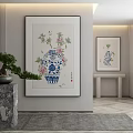 Modern Abstract Painting As Interior Wall Art With Contemporary Design Elements 3d model