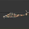 Camouflage Helicopter With Multiple Rotors And Detailed Modern Body Structure