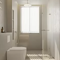 Modern Minimalist Neutral Tone Bathroom With Smart Wall Mounted Toilet And Frameless Glass Shower Enclosure