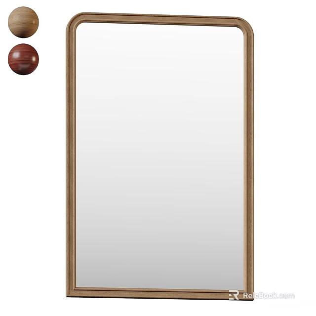 Modern Wall Mirror With Wooden Frame And Elegant Sleek Design 3d model 