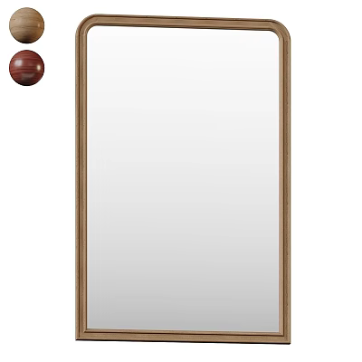 Modern Wall Mirror With Wooden Frame And Elegant Sleek Design 3d model