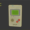 Retro Handheld Game Console With Green Screen And Control Buttons Electronic Device