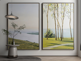 Modern Oil Painting Decorative Painting Landscape Decorative Painting 3d model