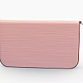 Pink Vertical Striped Clutch Bag With Metallic Button And Sleek Design