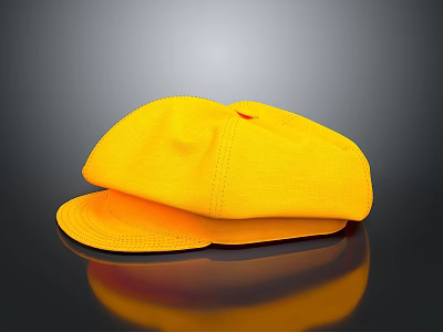Bright Yellow Stylish Casual Hat Fashion Accessory For Daily Outfits 3d model