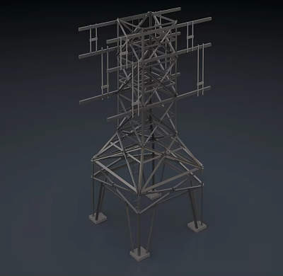 modern signal tower roof signal tower antenna 3d model