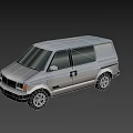 White Classic Boxy Van Exterior With Side Windows And Black Wheels 3d model