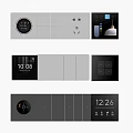 Modern Smart Control Panels With Digital Displays Time And Switches 3d model