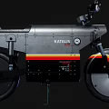 APRILIA Motorcycle with Gray Body Red Yellow Stripes and Red Wheel Hub Design
