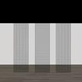 Modern Transparent Room Divider With Grid Design For White Wall And Wooden Floor