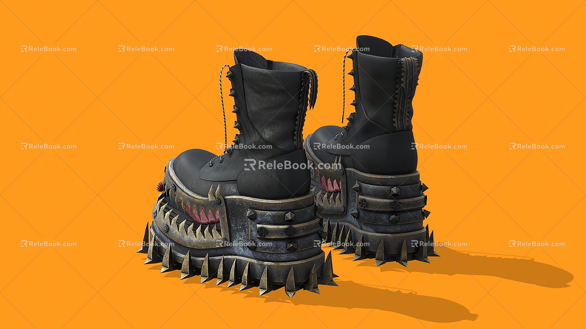 Monster Shoes Nailed Shoes 3d model