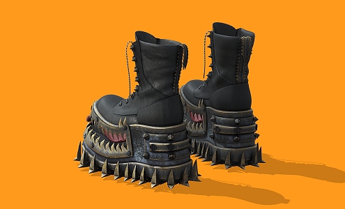 Monster Shoes Nailed Shoes 3d model