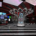Modern KTV Interior Design With Starry Ceiling Colorful Lights And Marble Floors