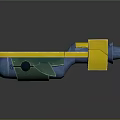 Yellow And Green Sci Fi Spaceship Model With Unique Structure And Design