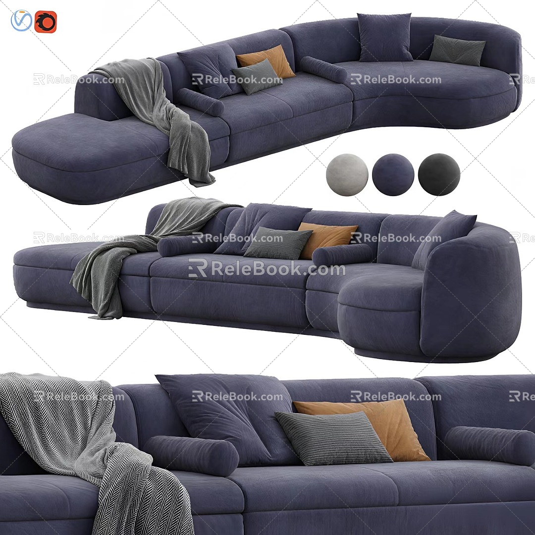 Baxter Comfortable Sofa 3d model