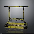 Yellow Black Leisure Furniture Featuring Hanging Seats Square Base And Top Bar