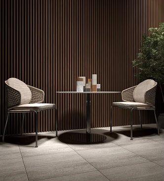 Modern Outdoor Table and Chair Outdoor Single Chair 3d model