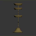 Golden Decorative Candelabra With Multiple Candle Holders And Ornate Base